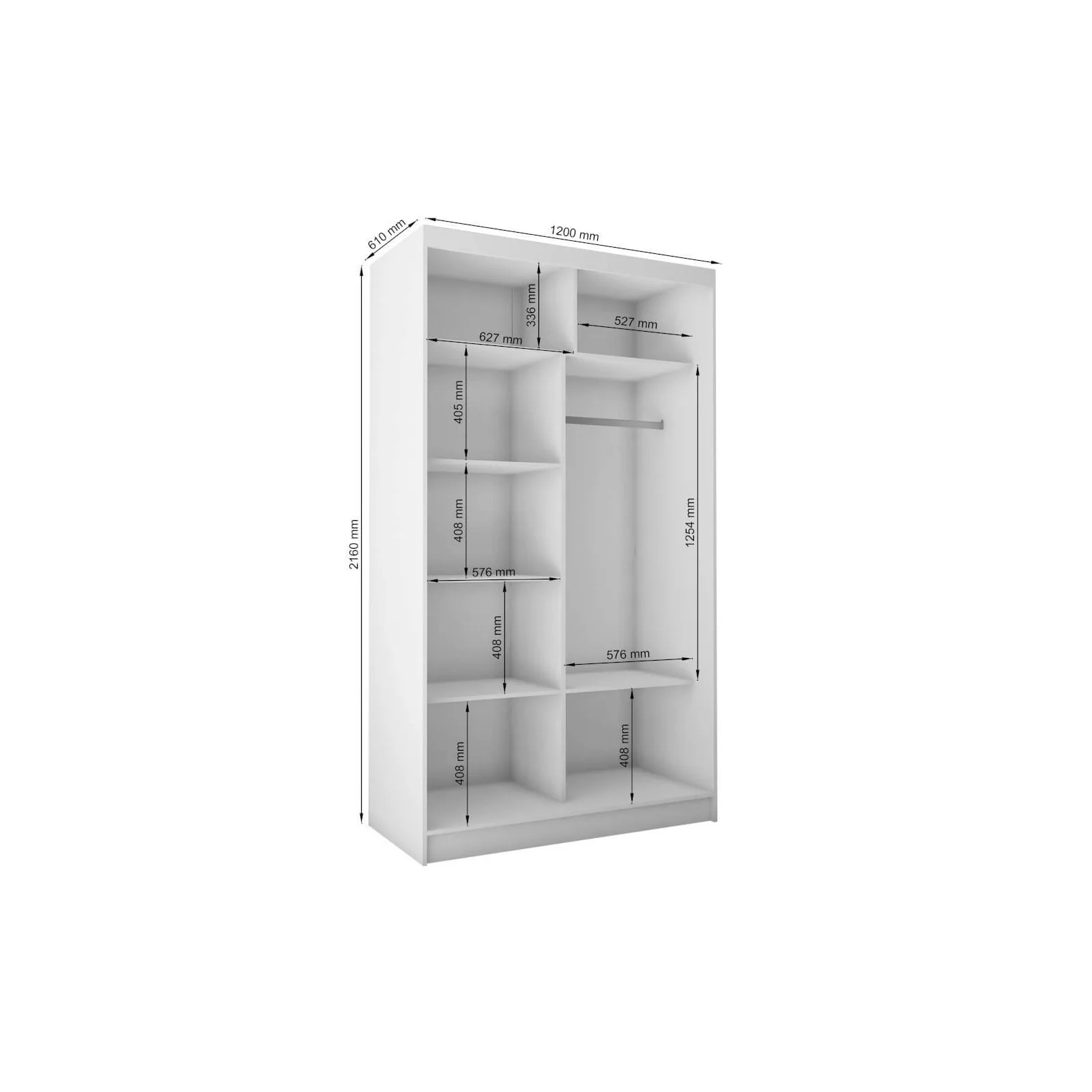 Szafa przesuwna VIVIO lacobel połysk 120 cm