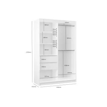 Szafa przesuwna VIVIO lacobel połysk 120 cm Szafa przesuwna VIVIO lacobel połysk 120 cm