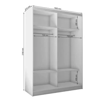 Szafa przesuwna ze szkłem Lacobel VIVIO 150 cm