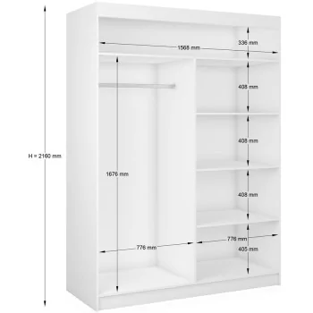 Szafa ze szkłem Lacobel VIVIO 160 cm Szafa ze szkłem Lacobel VIVIO 160 cm
