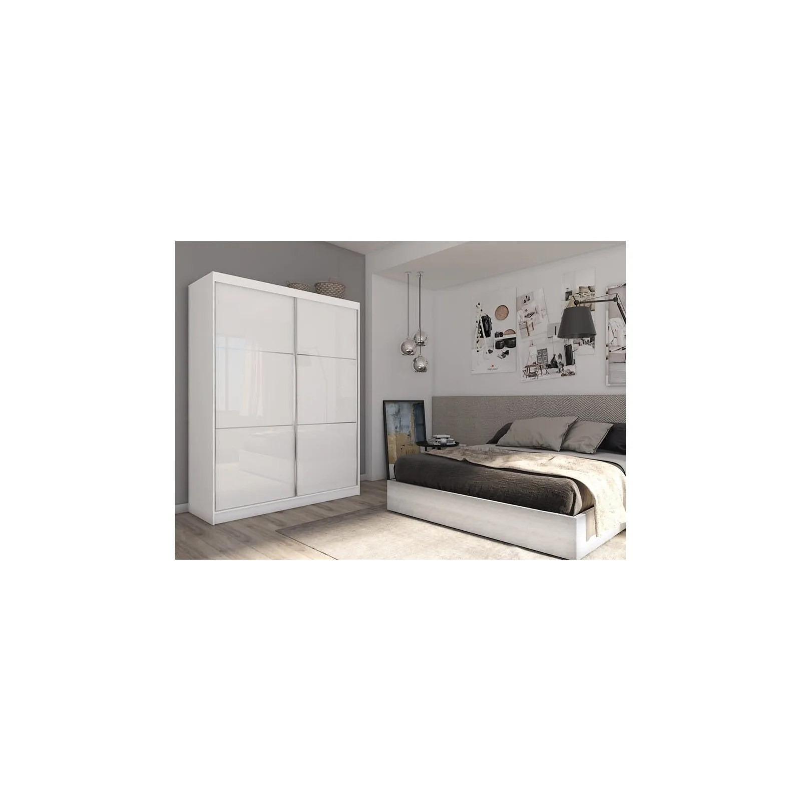 Szafa ze szkłem Lacobel VIVIO 160 cm