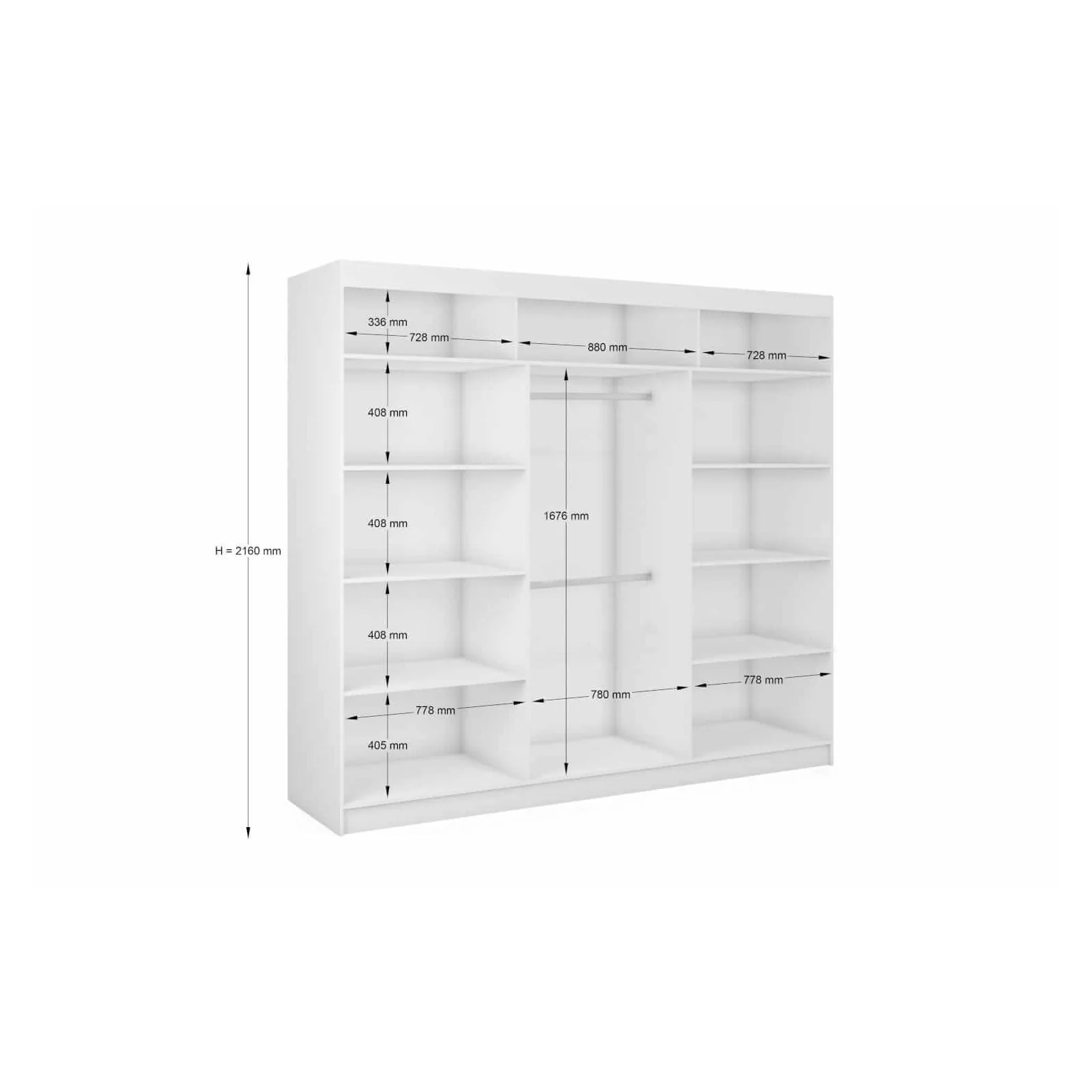 Szafa z Lacobelem VIVIO 240 cm