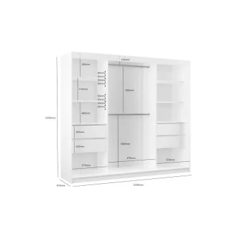 Szafa z Lacobelem VIVIO 240 cm