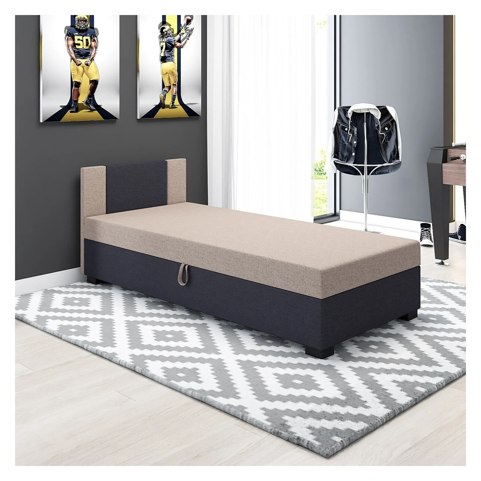 Łóżko z materacem Tapczan jednoosobowy młodzieżowy Axel