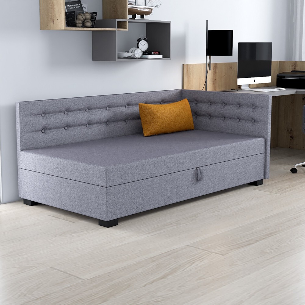 Tapczan jednoosobowy Olaf+ Łóżko młodzieżowe z pojemnikiem na pościel +poduszki Gratis Tapczan jednoosobowy Olaf+ Łóżko młodzieżowe z pojemnikiem na pościel +poduszki Gratis