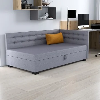 Tapczan jednoosobowy Olaf+ Łóżko młodzieżowe z pojemnikiem na pościel +poduszki Gratis Tapczan jednoosobowy Olaf+ Łóżko młodzieżowe z pojemnikiem na pościel +poduszki Gratis