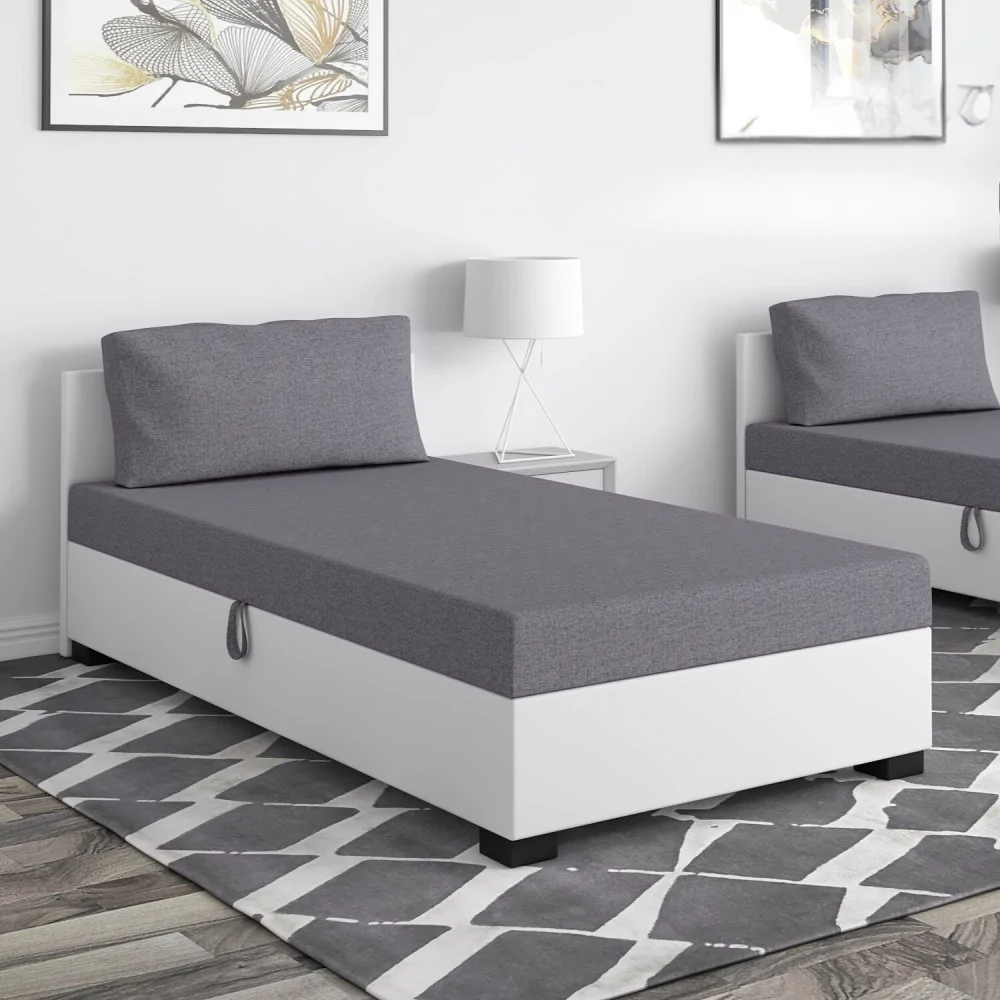 Łóżko Pola z pojemnikiem, tapczan jednoosobowy hotelowy młodzieżowy