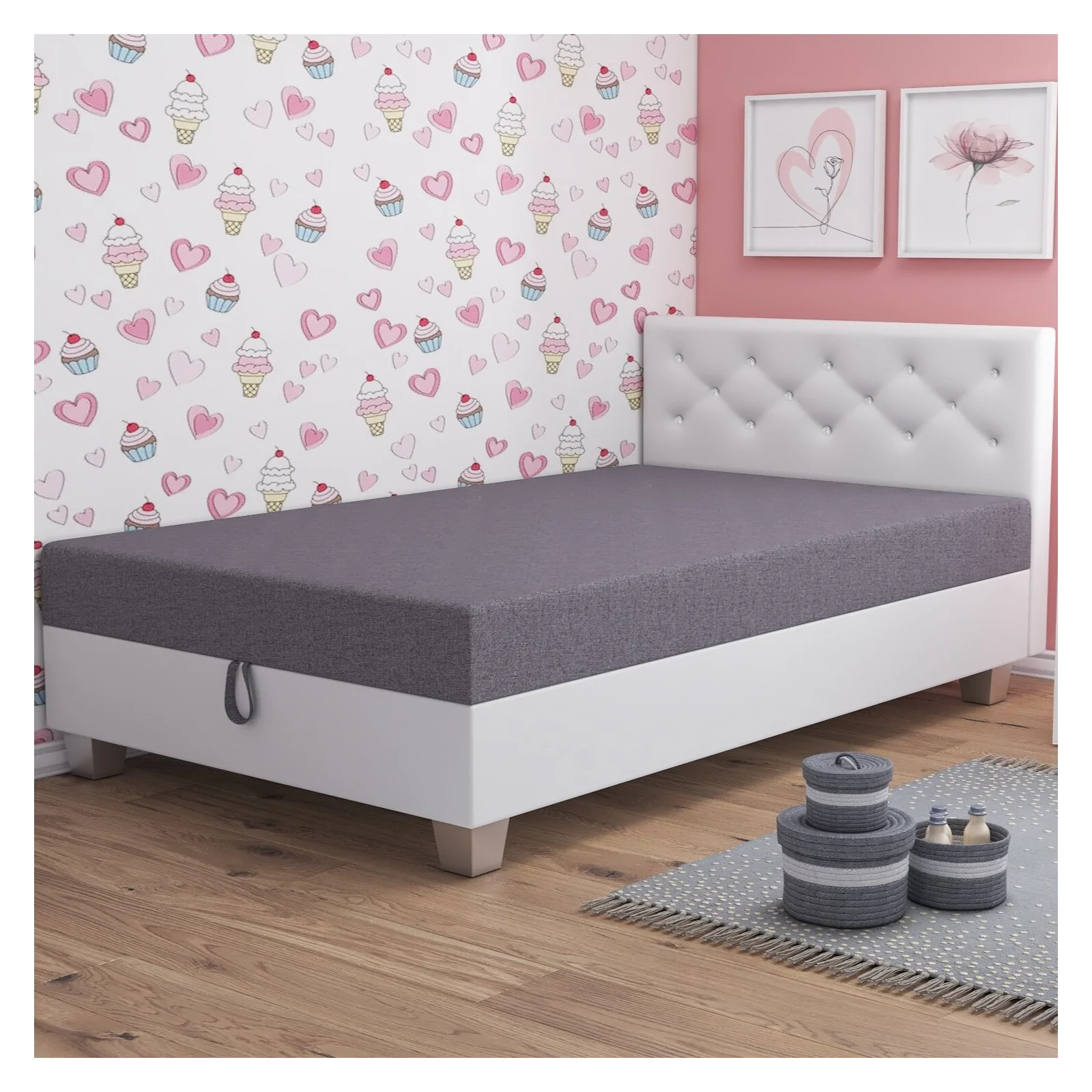 Łóżko Lady Tapczan z pojemnikiem na pościel