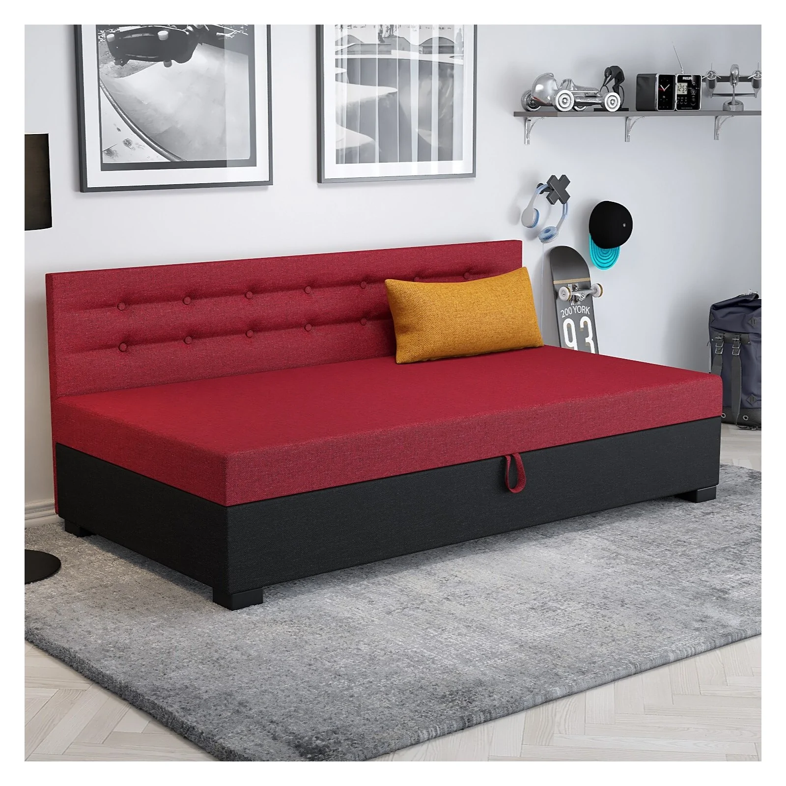 Łóżko młodzieżowe Tapczan jednoosobowy Olaf z bokiem