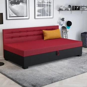 Tapczan jednoosobowy Olaf+ Łóżko młodzieżowe z pojemnikiem na pościel +poduszki Gratis