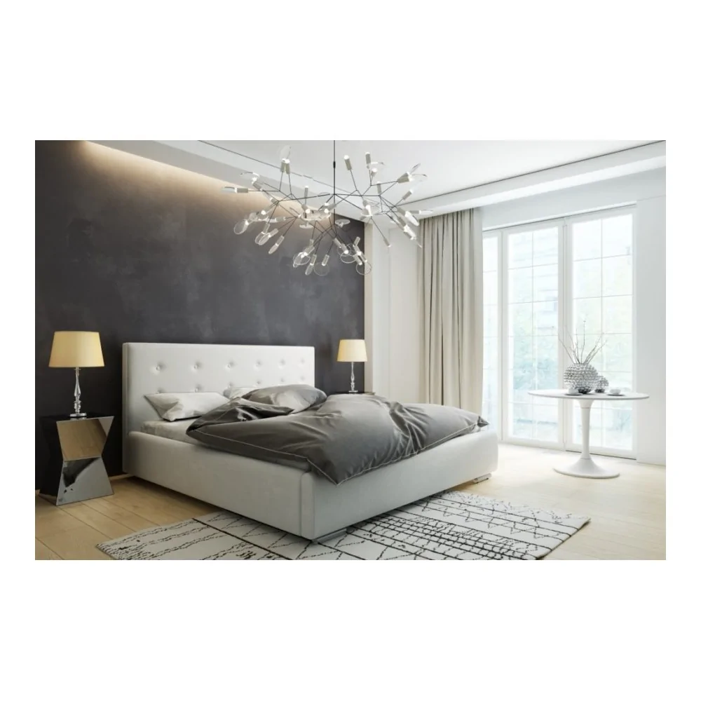 Łóżko małżeńskie, tapicerowane Lili +pojemnik na pościel