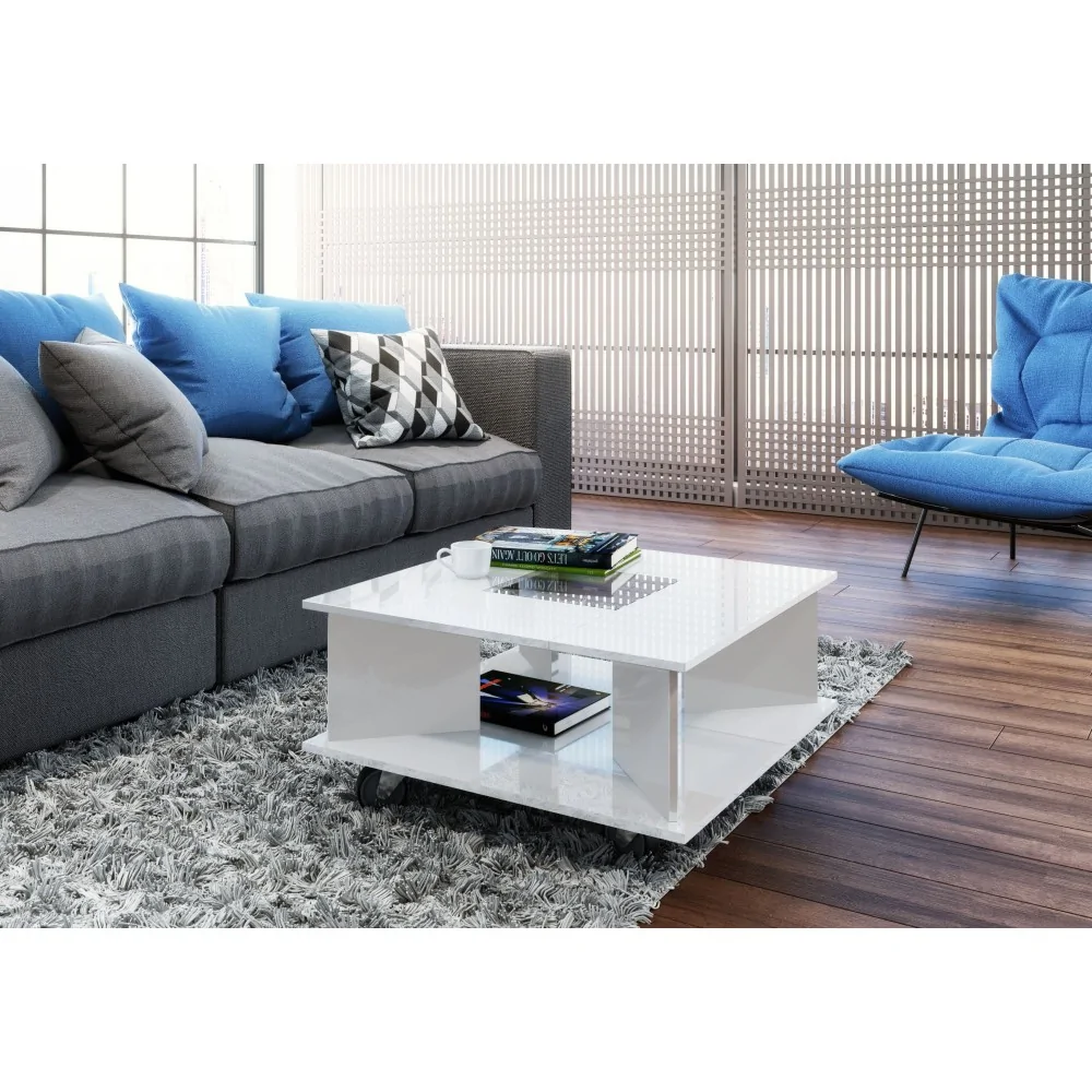 Ława do salonu, stolik kawowy biały połysk