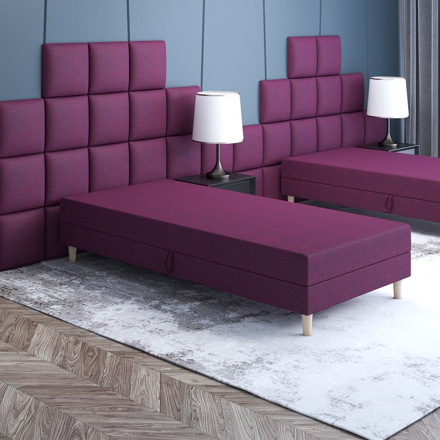 Tapczan Eliot w kolorze fiolet – plecionka Lux