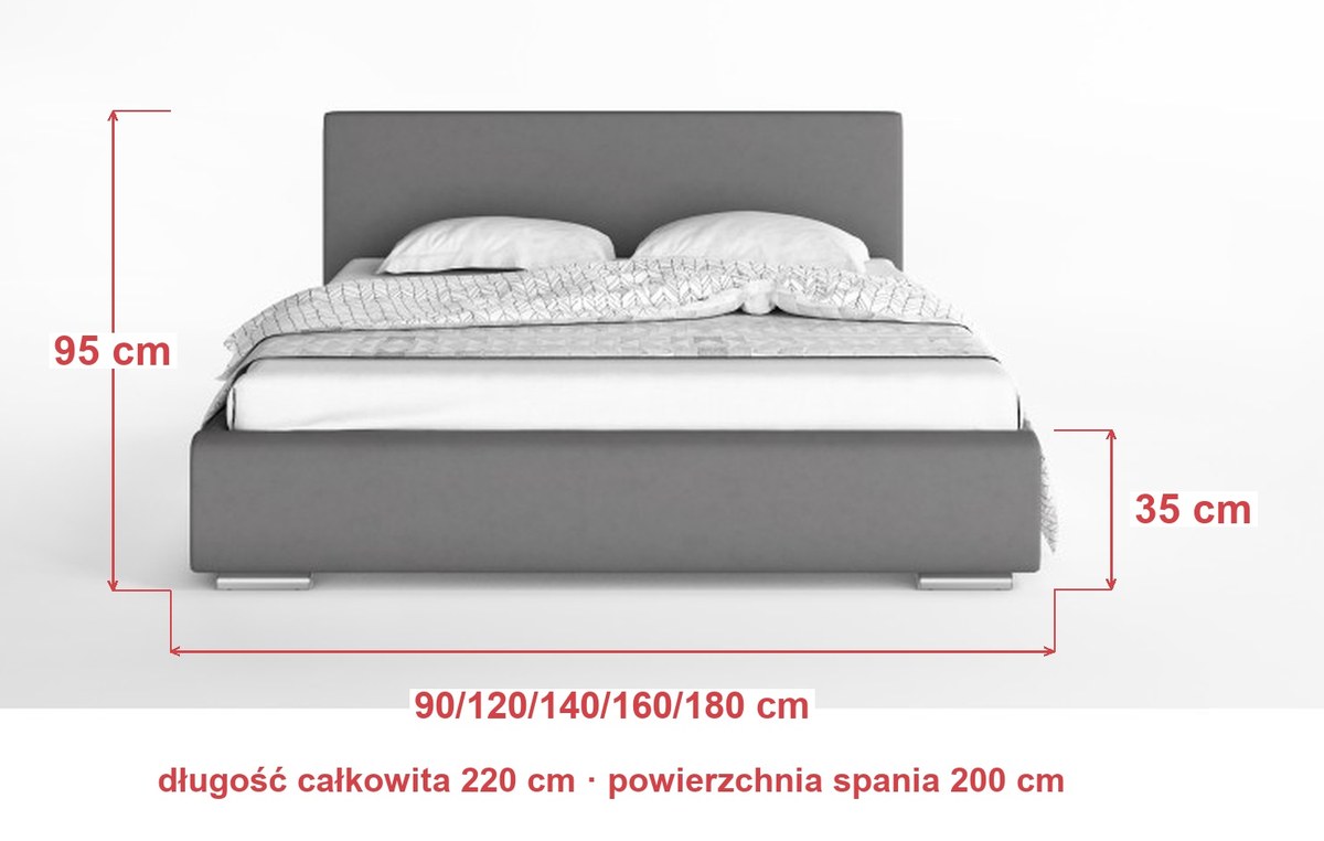 Rysunek wymiarowy łóżka Karla