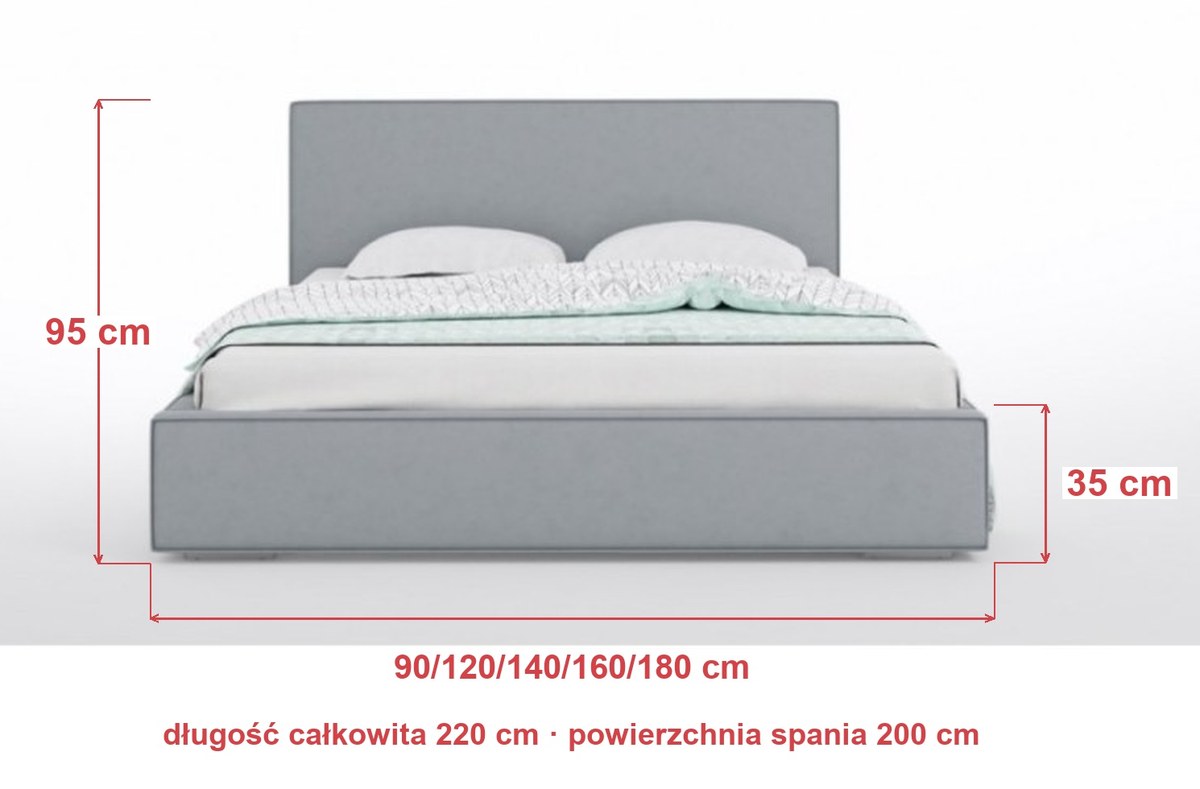 Rysunek wymiarowy łoża WENUS