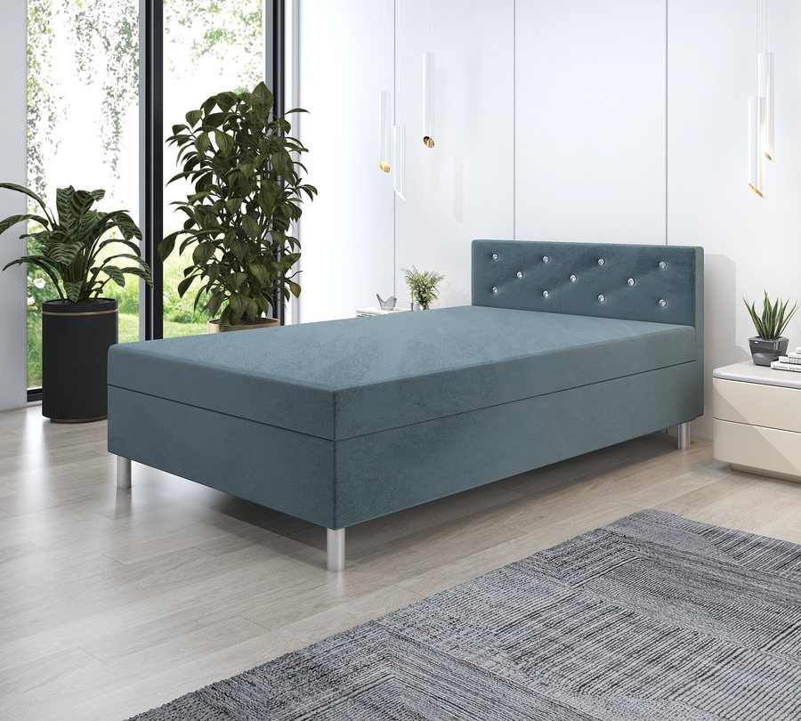 Tapczan Princess w kolorze patynowy – welur Kronos