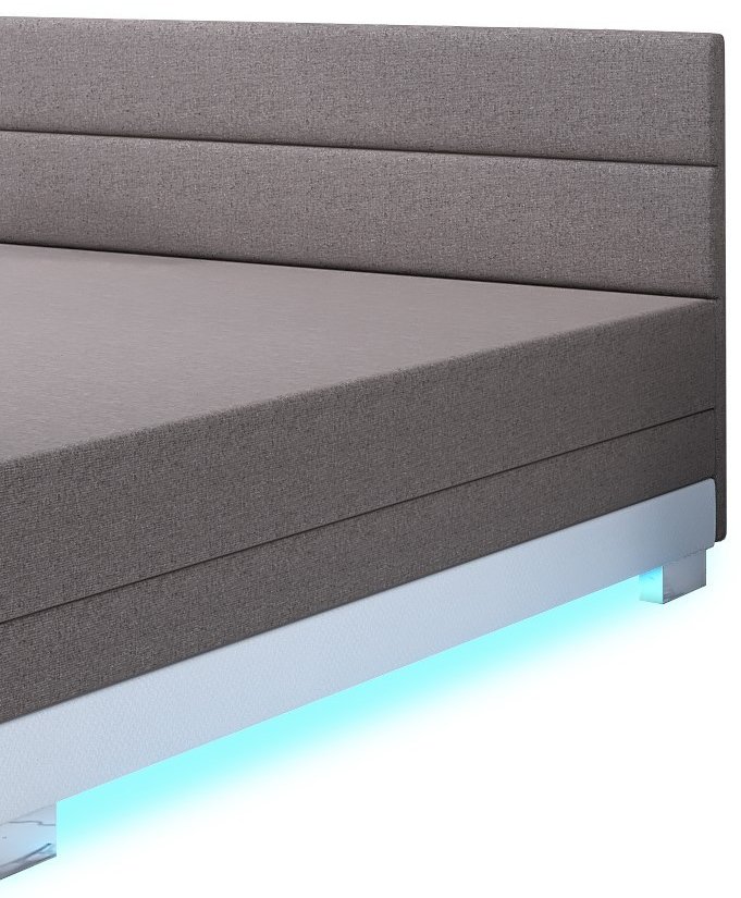 Zagłowie i podświetlenie LED tapczanu Torin 140x200 w kolorze złoty beż – zbliżenie